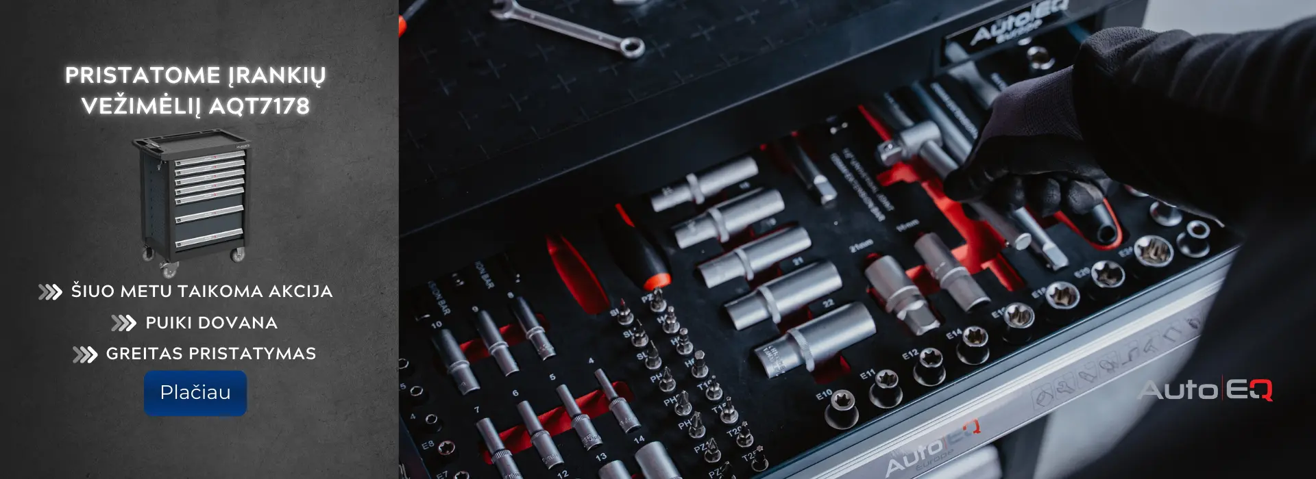 Įrankių vežimėlis su įrankiais